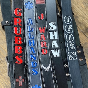 Custom RADIO STRAP: Fireman's gift-Personalized Full-Grain Leather-Firefighter Gear