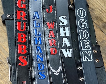 Custom RADIO STRAP: Fireman's gift-Personalized Full-Grain Leather-Firefighter Gear
