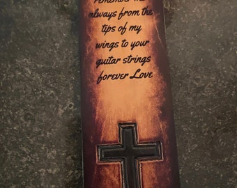 CINTURINO PER CHITARRA IN PELLE PERSONALIZZATO IL TUO NOME 2 - Foto 2