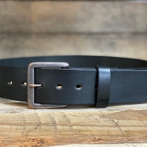 1 3/4 Wide Black Leather Belt-Full Grain English bridle Belt-Men's Leather belt, handmade, personalization, great gift graduation groomsmen image 1