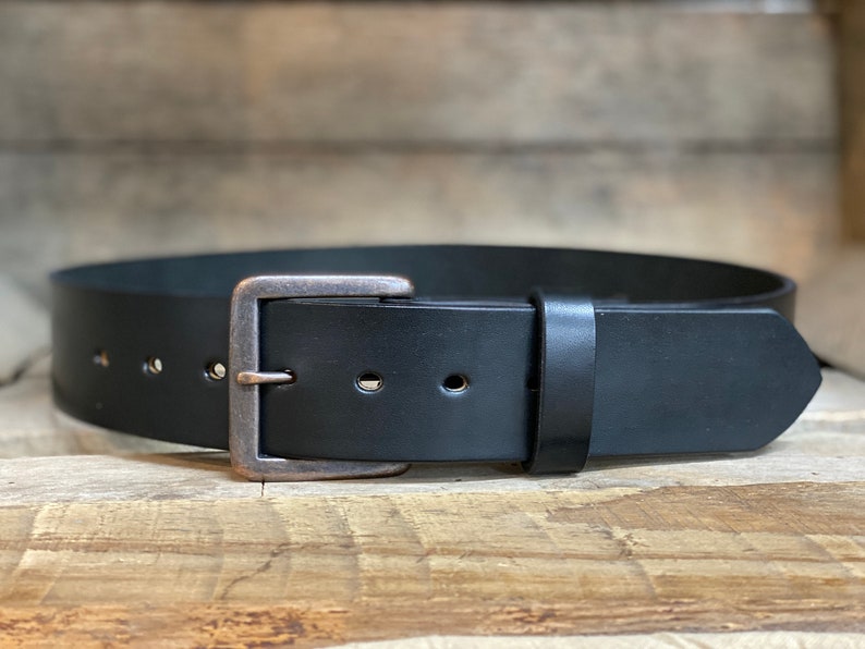 1 3/4 Wide Black Leather Belt-Full Grain English bridle Belt-Men's Leather belt, handmade, personalization, great gift graduation groomsmen image 1