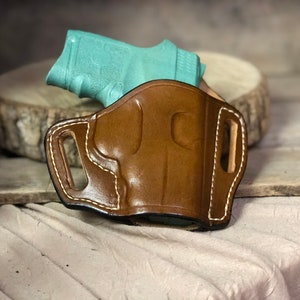 Leather holster custom made Pancake style OWB Concealed carry