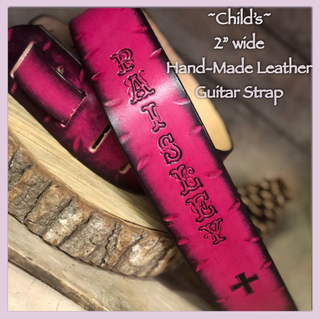 Personalized Child's Leather Guitar Strap Personalized Kids Guitar