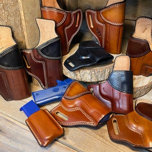 Custom Made Leather Holster, OWB, Avenger style, Concealed weapon