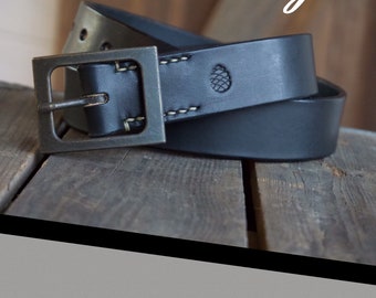 The Calvary-  1 1/2”Hand-stitched English Bridle Full grain Leather belt.  Great personalized gift.  Graduation, Father’s gift.