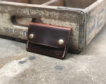 Hand-made full-grain leather snap Wallet | Personalized Father’s Day gift-husband-father-daddy-boyfriend | The Waymaker Wallet Groomsmen