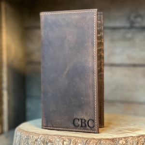 Billetera de cuero personalizada / Billetera estilo hipster / Billetera para chequera / Regalo para el día del padre / Regalo para hombres / adolescentes / graduados / mujeres
