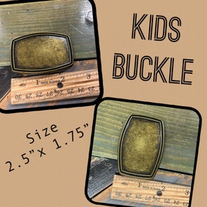 Kids/Childrens tractor American flag buckle hand-dyed leather buckle, colors for any belt, and optional cross, image 8