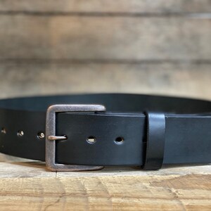 1 3/4 Wide Black Leather Belt-Full Grain English bridle Belt-Men's Leather belt, handmade, personalization, great gift graduation groomsmen image 2