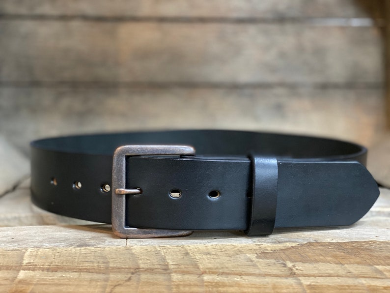 1 3/4 Wide Black Leather Belt-Full Grain English bridle Belt-Men's Leather belt, handmade, personalization, great gift graduation groomsmen image 2