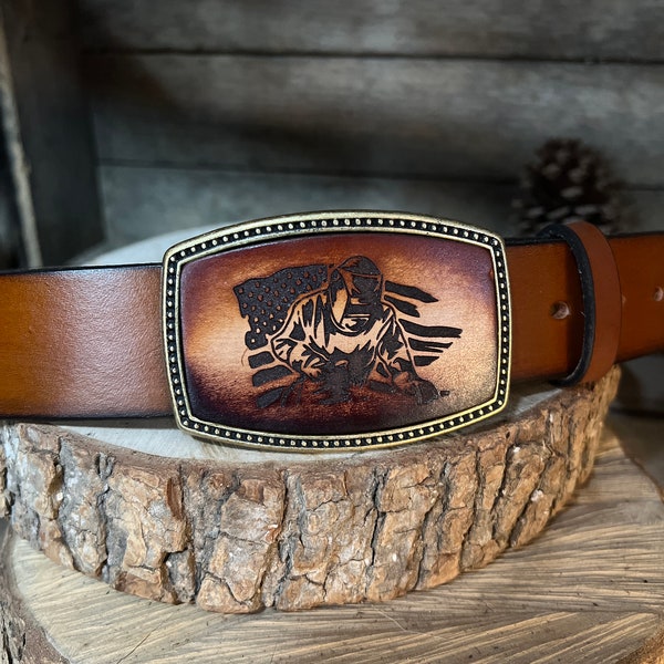 Personalized Welder Gift-Belt Buckle custom made leather buckle | Welder buckle | love our welder-proud of our welder