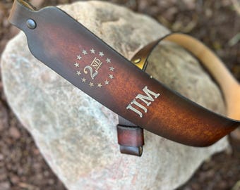 Leder Sling-Lasergravur-Personalisierte Sling-2nd Änderung