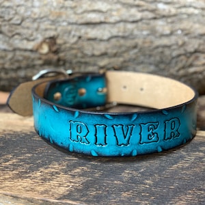 Leather dog collar, personalized dog collar leather, Adjustable collar personalized, engraved collar leather, puppy collar 1 1/2&quot; width