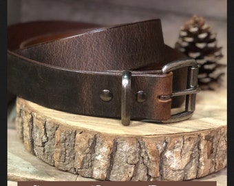 Leather belt• full-grain water buffalo leather•, crazy horse color•  handmade, great men’s gift teen boys gift, graduation gift groomsmen