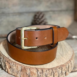 Leather belt-Original Plain Leather Belt-1.5&quot; wide-Plain leather belt- Men&#39;s gift-Christmas gift Everyday casual belt