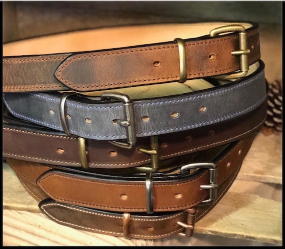 Concealed Carry Belt- Water Buffalo Leather- 1.5" Wide - Handmade USA