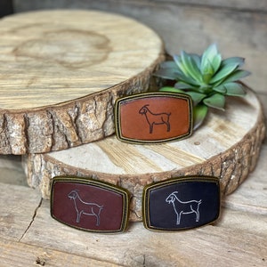 Kid’s/Children’s  goat  buckle Hand-made Leather Buckle.  Great gift for livestock show girl or boy in your life.