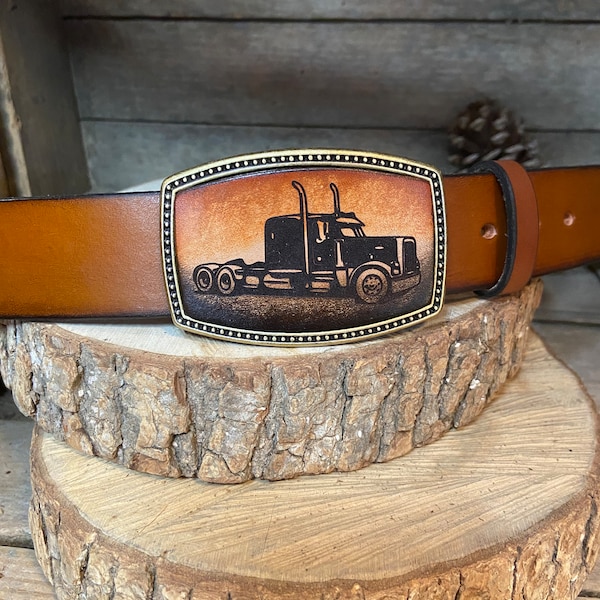 Custom belt buckle | 18 Wheeler | Trucking | Big Truck | Big Rig | Personalized gifts | Trucker Gift