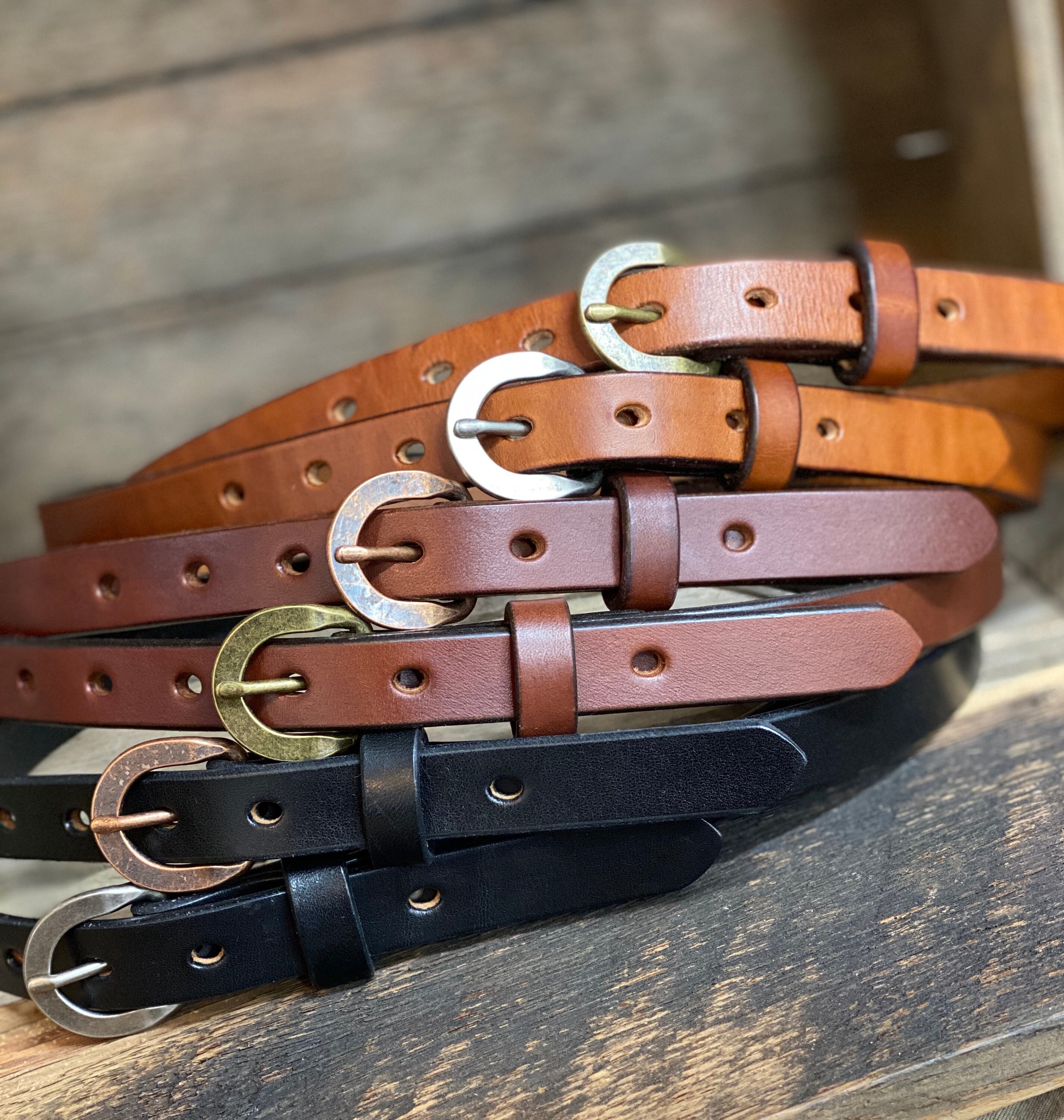 women's thin leather belt