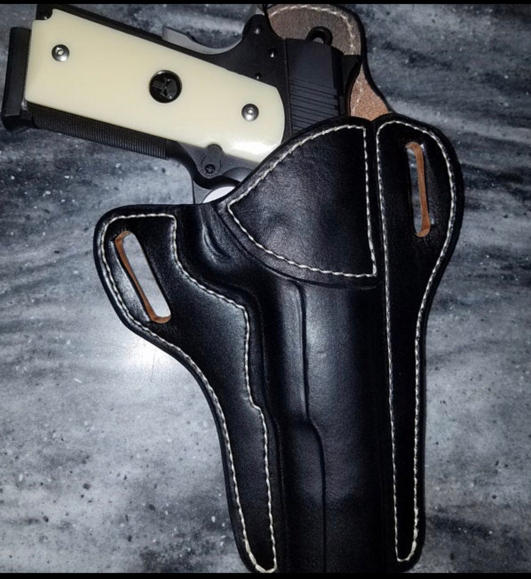 Leather Holster Custom Made Pancake Style OWB Concealed Carry Etsy