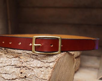 Full-Grain Leather Dress Belt 1" - Men or Women's Size- Custom Center Bar Belt