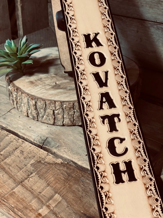 Custom Guitar Strap: Tooled Leather Handcrafted Musician Gift