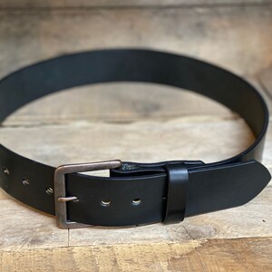 1 3/4 Wide Black Leather Belt-Full Grain English bridle Belt-Men's Leather belt, handmade, personalization, great gift graduation groomsmen image 3