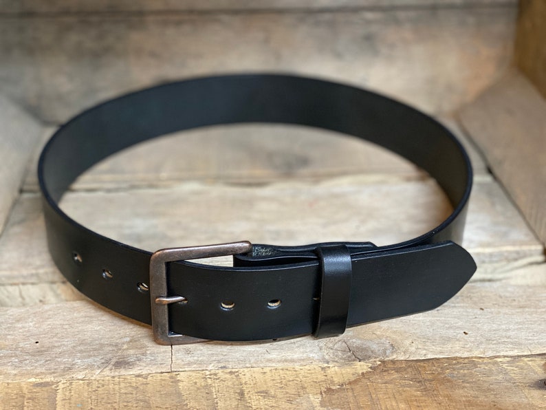 1 3/4 Wide Black Leather Belt-Full Grain English bridle Belt-Men's Leather belt, handmade, personalization, great gift graduation groomsmen image 3