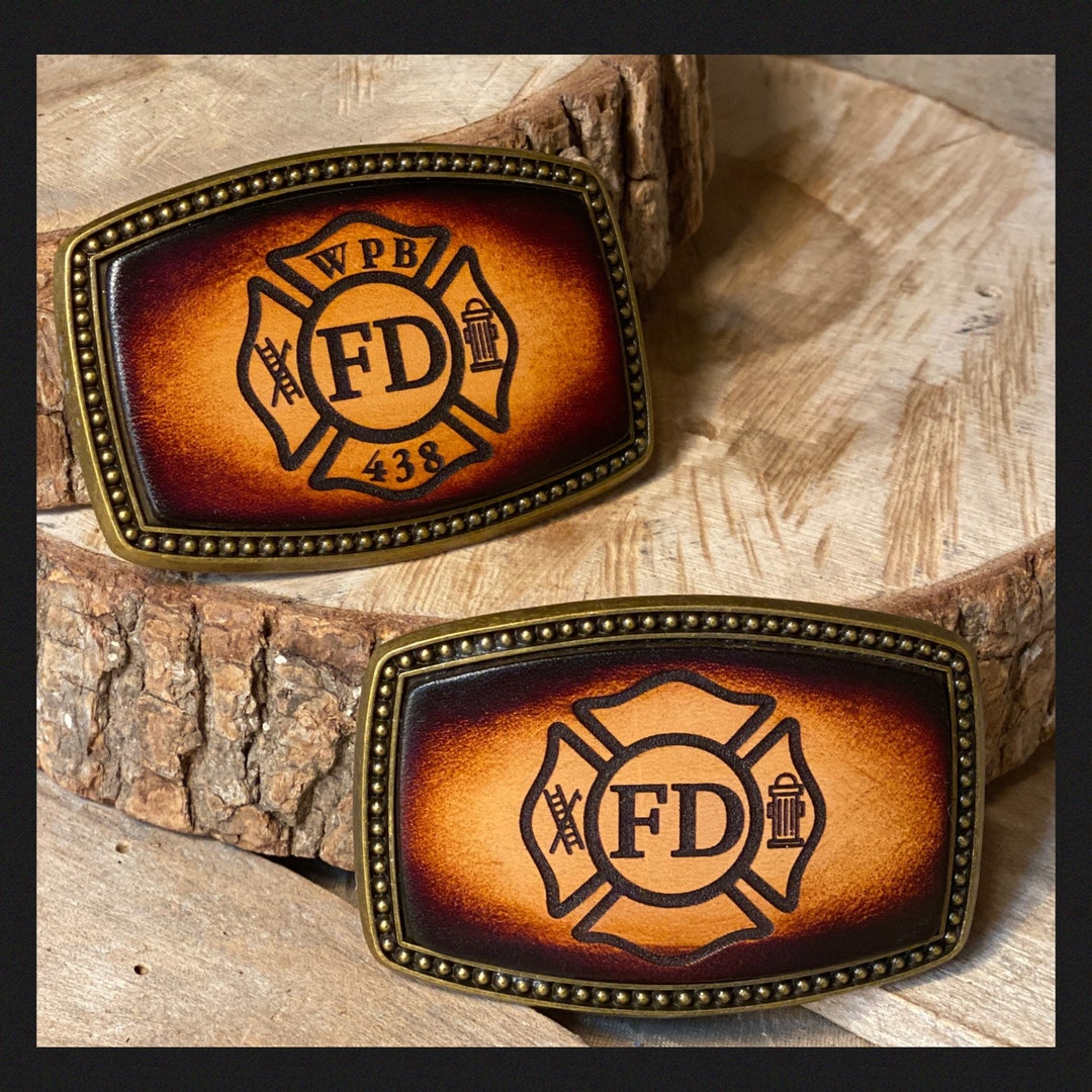 Personalized Belt Bucklefire Departmentleather Buckle Can Be