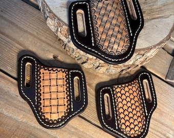 Messerscheide aus Leder | Messeretui | Hand punziert | Geschenk für Ihn