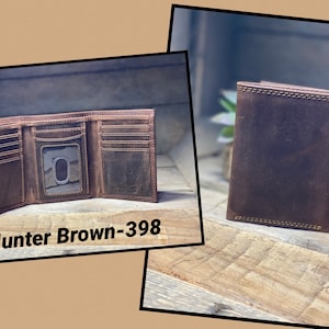 Cartera de cuero personalizada / Regalo del día del padre para él / Cartera de cuero de grano completo con tres pliegues / También se puede personalizar / Regalo de graduación