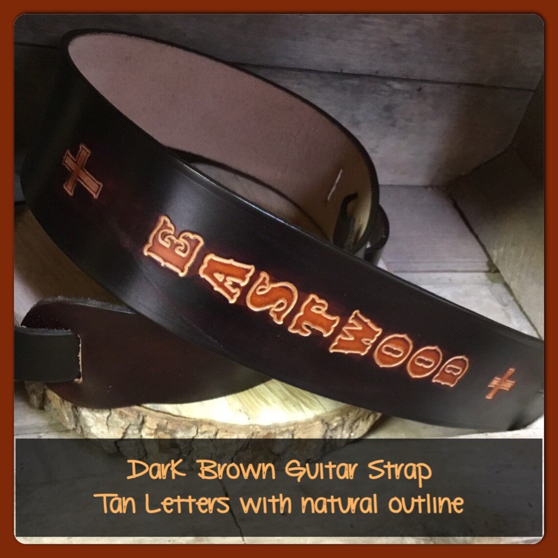 Hand madePersonalized Leather Guitar strap with crosses would Etsy