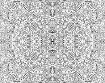 Meditative coloring page. DIGITAL DOWNLOAD