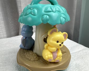 1999 Fisher Price Peaceful Planet Baby Toy Chime Ball # 71263 Chipmunk Bird Bear