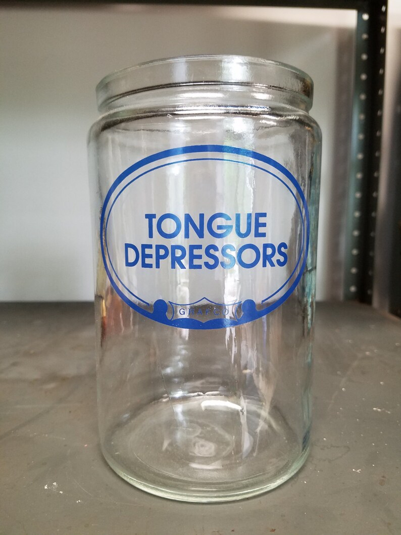 Vintage Medical Office Grafco Tongue Depressors Glass Etsy