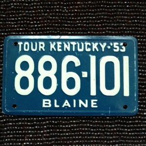 Vintage 1953 Mini Tin License Plate Kentucky KY