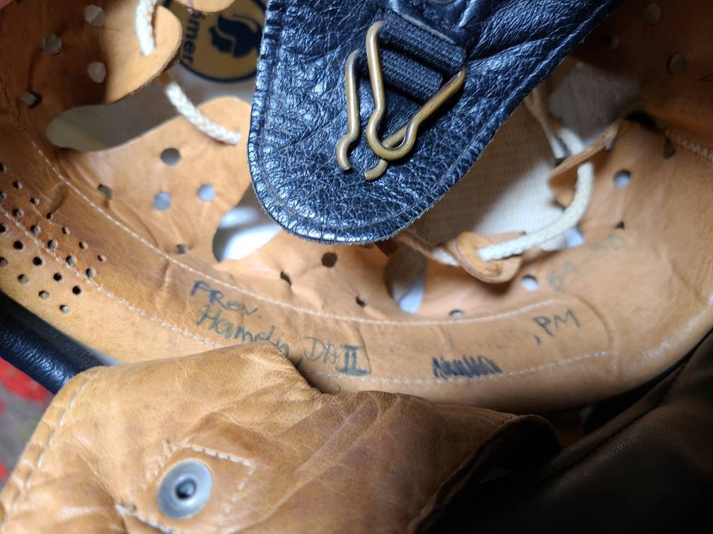 Circa 1950's White Open Face Romer Leather Lined Italian Riot Squad ...