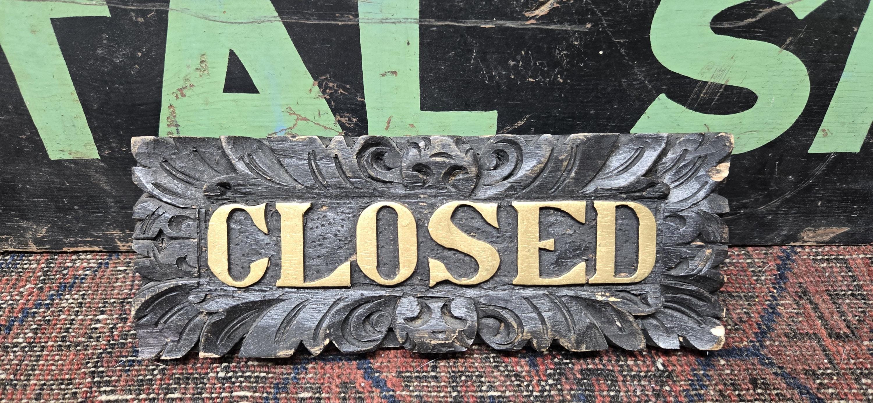 Antique Open Closed Sign - Etsy
