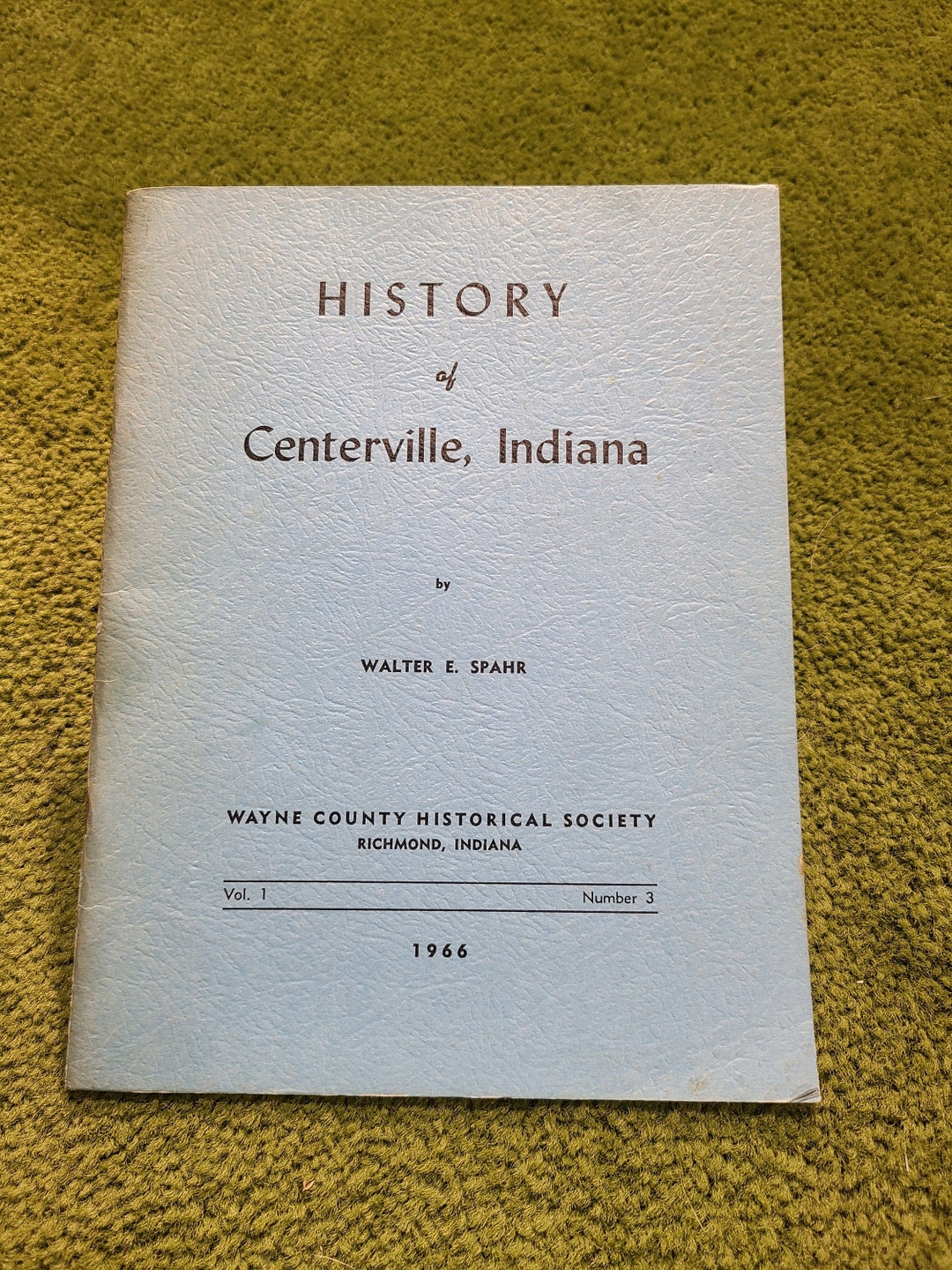 Original 1966 History of Centerville Indiana by Walter E. Etsy