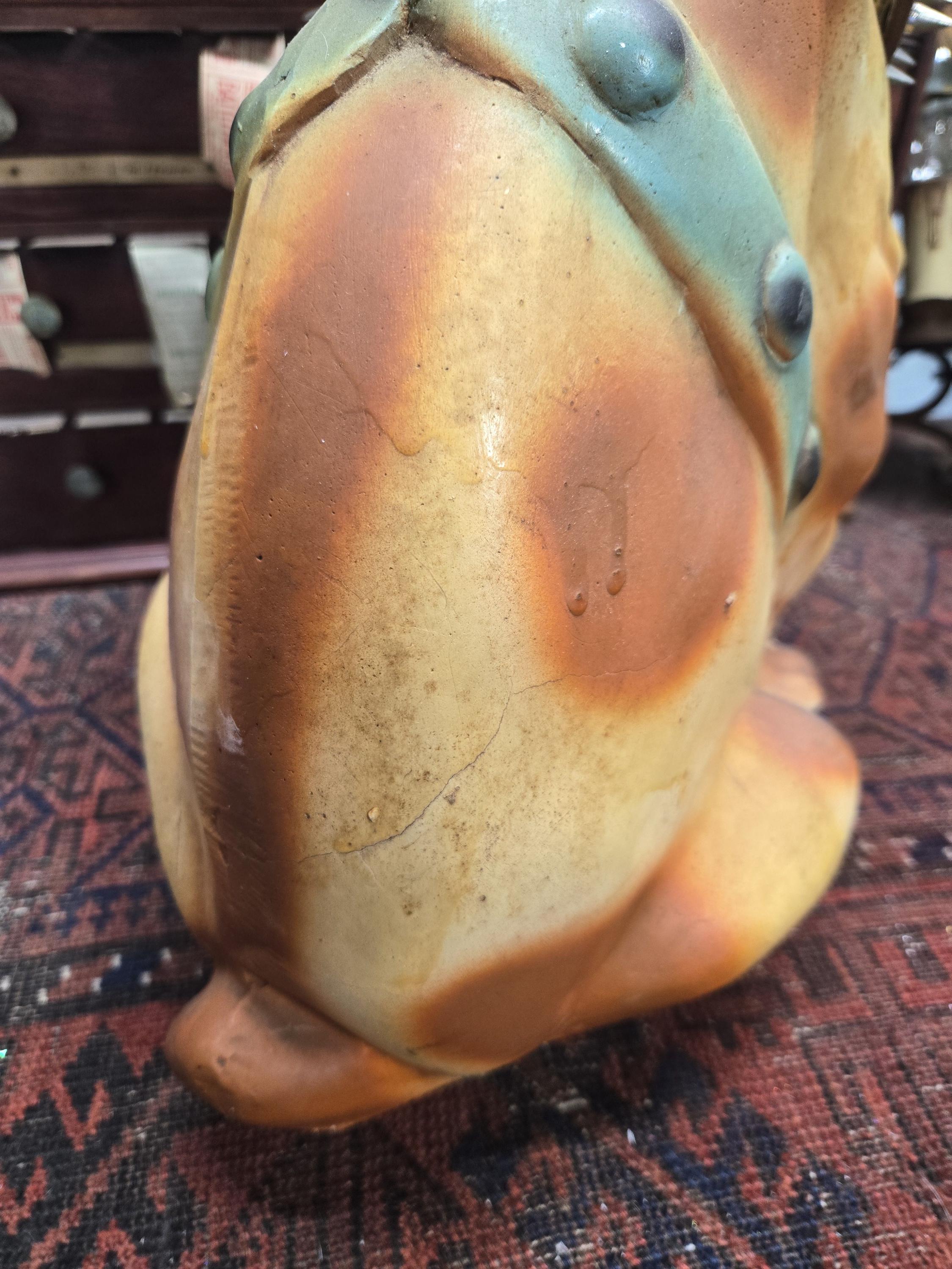 Antique Carnival Colorful Chalkware French Bulldog Chalk Bank