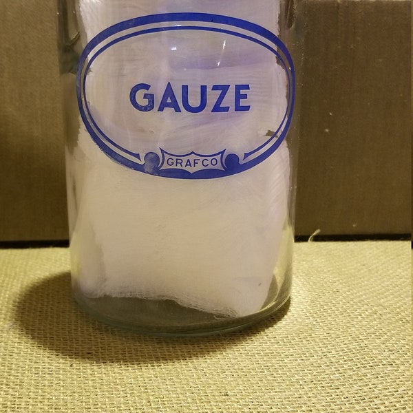 Vintage Medical Office Grafco Gauze Glass Sterilizer Jar with Stainless Steel Lid Doctor's Office with lid