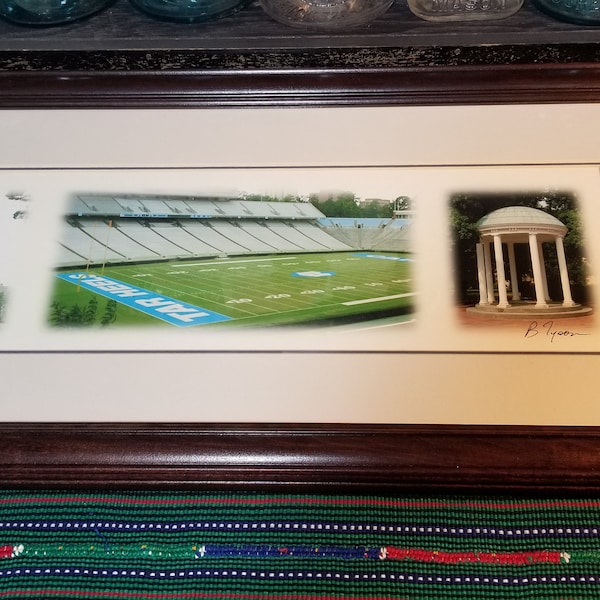 1990's University North Carolina Tar Heel Bill Tyson Original Numbered Edition Photograph Framed Souvenir UNC Go Heels Chapel Hill