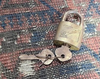 Vintage Brass Slaymaker Padlock with Keys