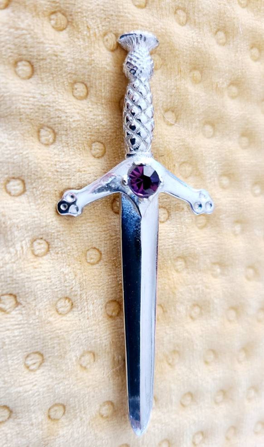 Antique Scottish Thistle Celtic Sword Silver Tone Corsage Clan - Etsy