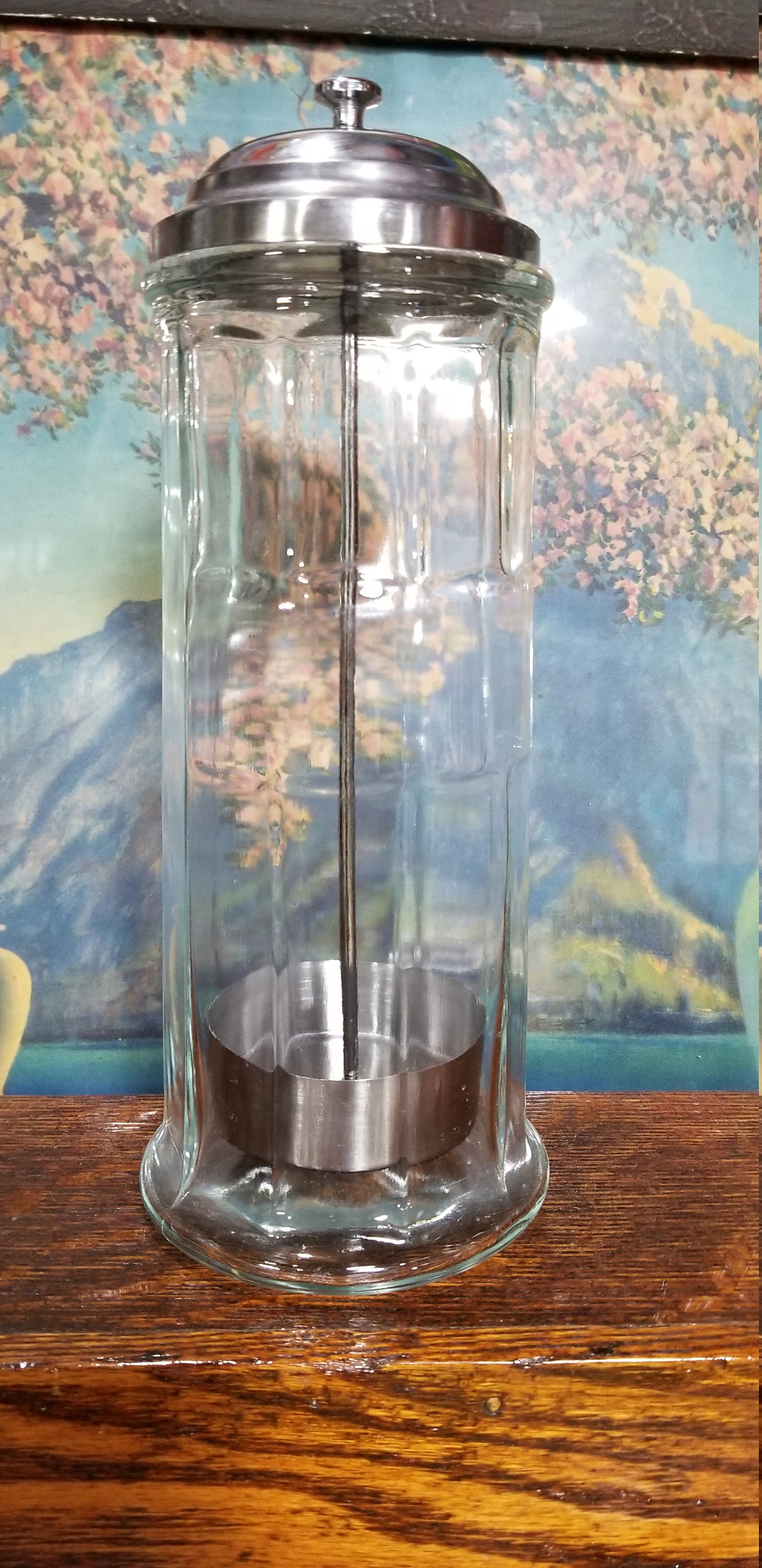 Classic Circa 1970's Vintage Glass Straw Dispenser Jar Etsy