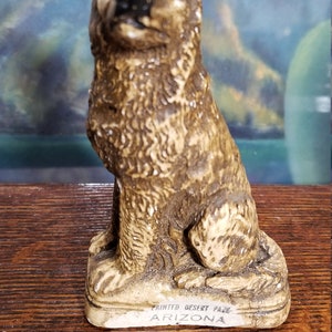 Darling Vintage Chalk White German Shepherd Dog Figurine Souvenir of Painted Desert Park Arizona