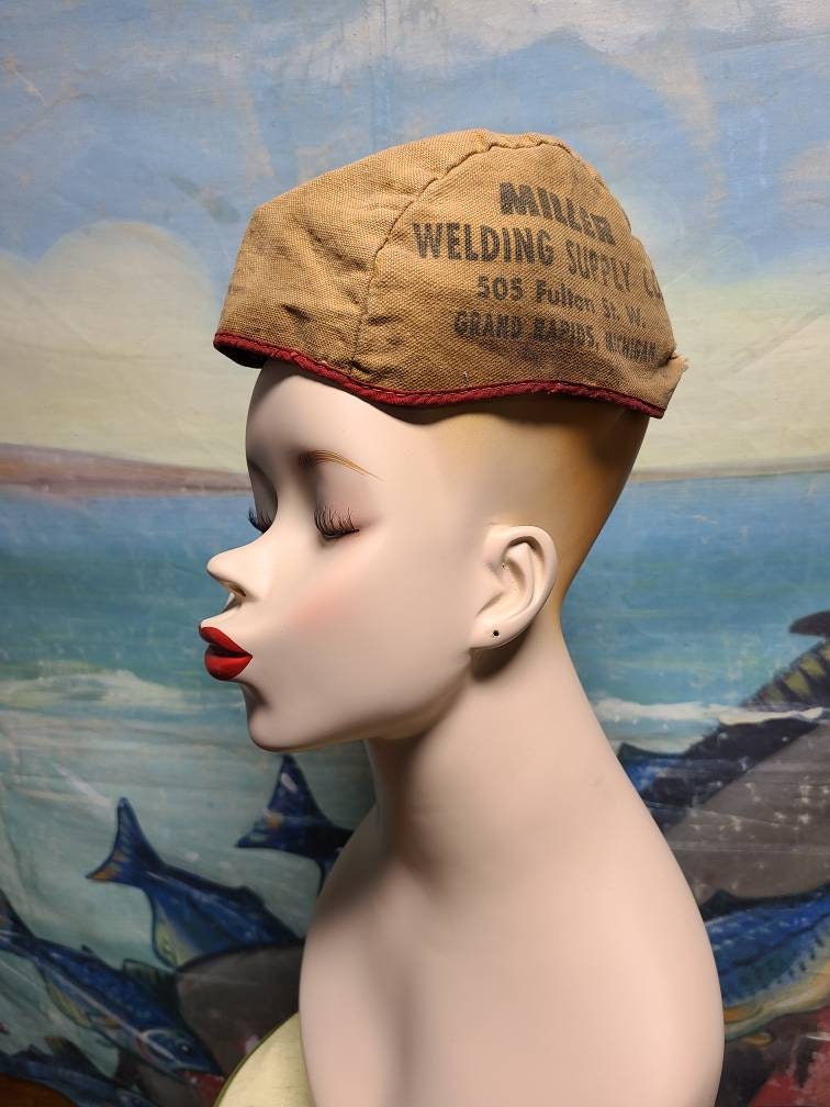 Vintage Used Occupational Metal Workers Welders Shop Cap or Hat