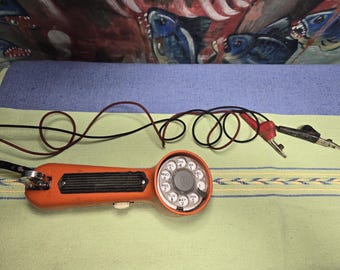Vintage Orange Bell System Telephone Line Test Repair Lineman Rotary Phone Unusual