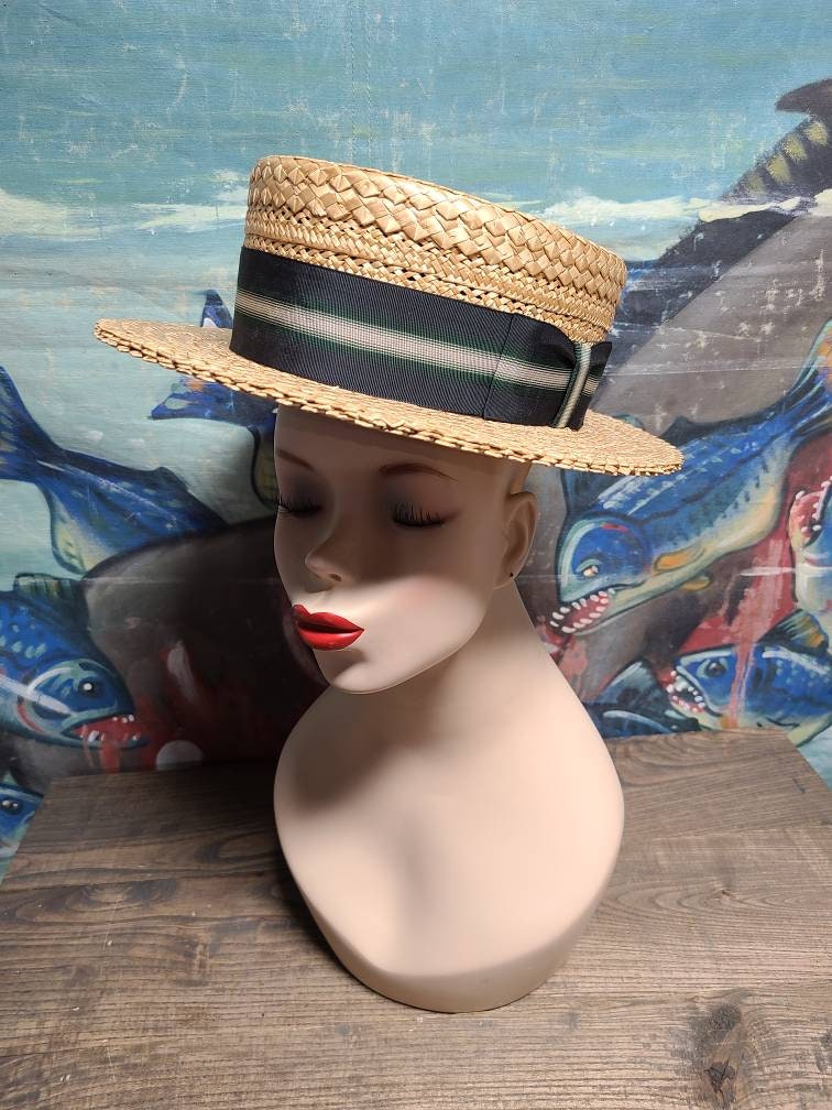 Straw Boater Size 7 - Etsy