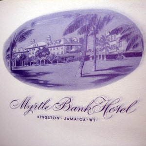 Vintage Original Beautiful Fine Linen Unused Myrtle Bank  Hotel Kingston Jamaica BWI 1950&#39;s Stationery